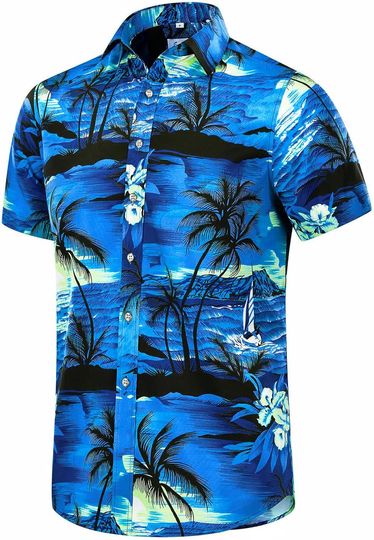 Discover EUOW Men's Hawaiian Shirt Short Sleeves Printed Button Down