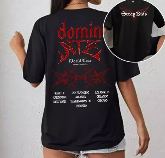 Discover Stray Kids dominATE World Tour US 2025 T-shirt