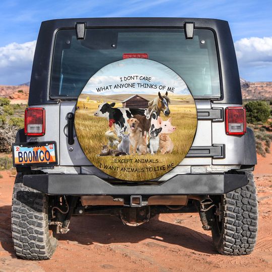 Discover Happy Farm Tire Cover - Funny Animal Design