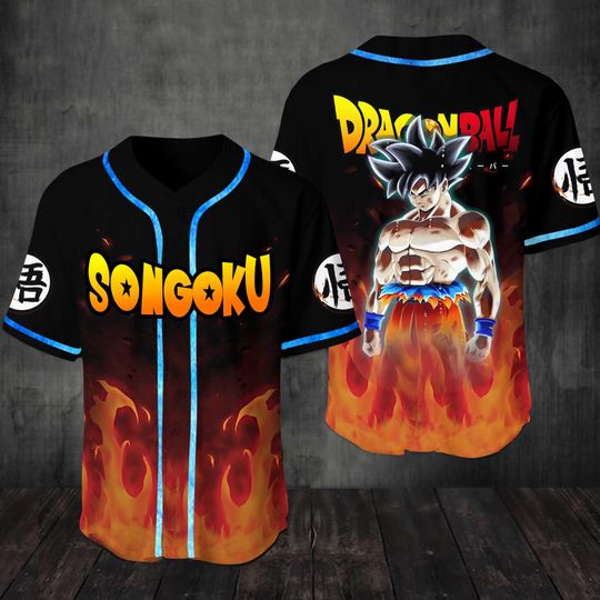 Discover Dragon Ball Son Goku Black Hair Baseball Jersey - Dragon Ball Jersey Shirt