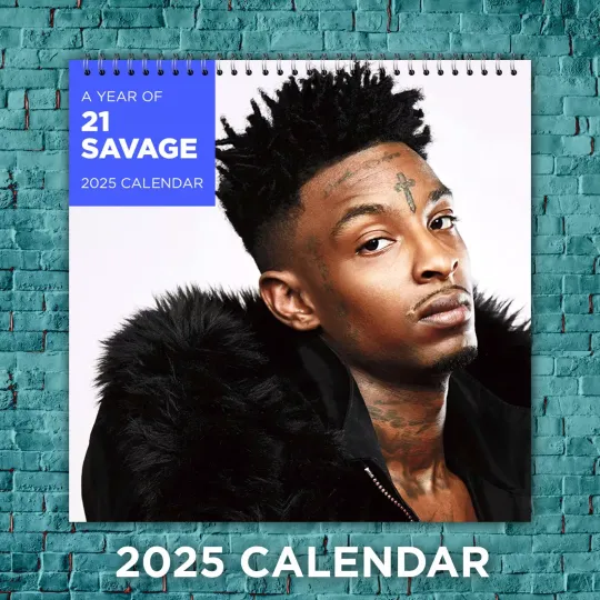 Discover 21 Savage 2025 Music Calendar, 12-Month Celebrity Wall Calendar, Fan Gift