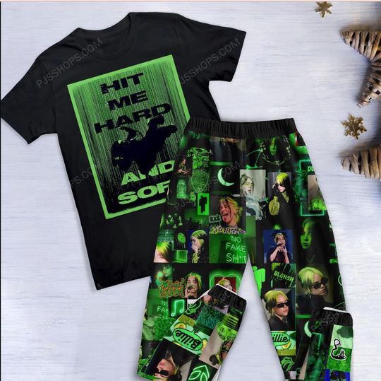 Discover Billie Eilish Pajamas Set, Hit Me Hard and Soft Pajamas Set,