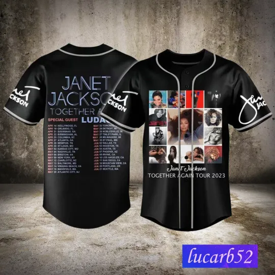 Discover Janet Jackson Baseball Jersey Shirt, Together Again Tour 2023 Shirt
