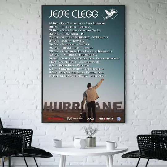 Discover Jesse Clegg Hurricane Tour 2025 Poster