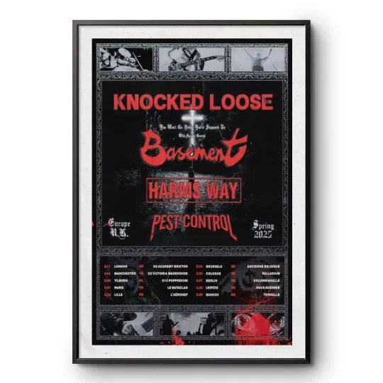 Discover Knocked Loose Poster EU/UK Spring Tour 2025 Poster
