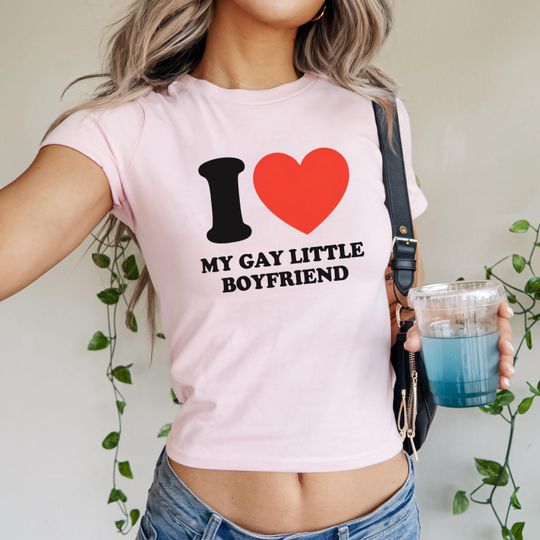 Discover I Heart My Gay Little Boyfriend Baby Tee Funny Valentine Shirt
