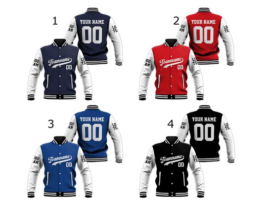 Discover Personalized Baseball Jacket with Team Name Number Logo