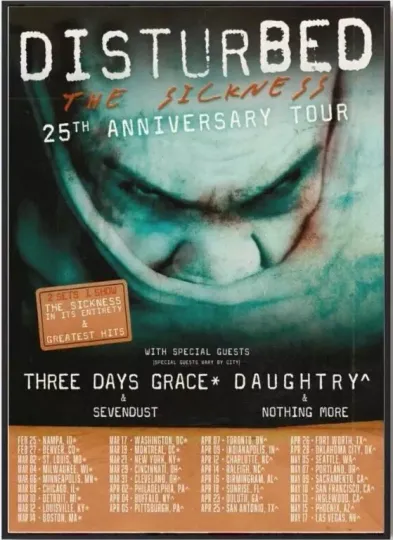 Discover Disturbed Tour 2025 Poster