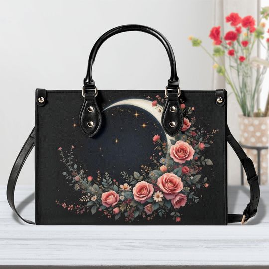 Discover Floral Moon Leather Bags, Gift for Her