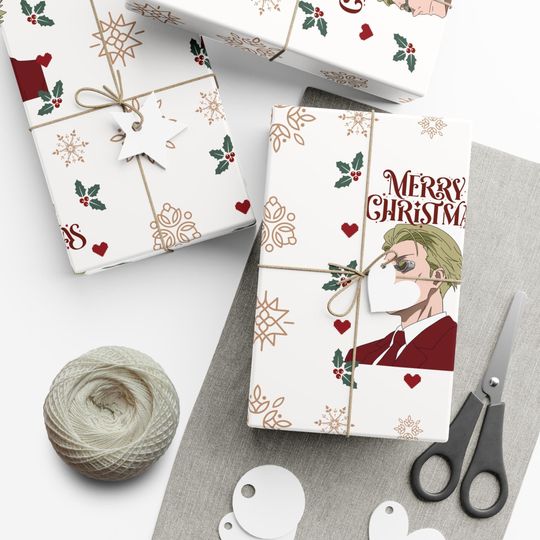 Discover Anime Nanam1 White Christmas Gift Wrap Paper, Anime Christmas Gift Wrap Paper