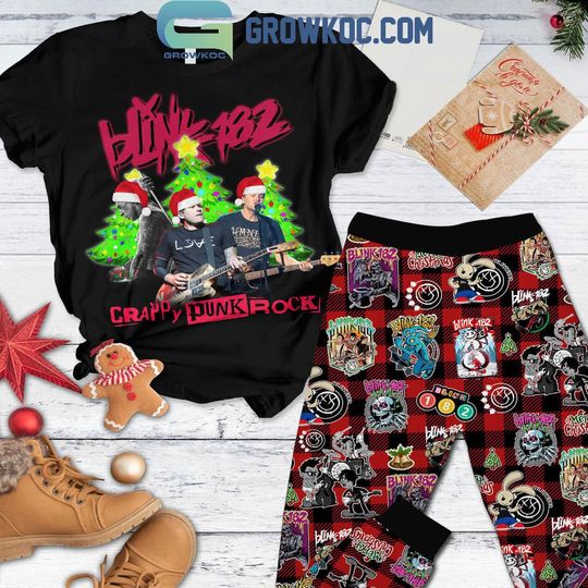Discover B182 Merry Christmas Crappy Punk Rock 2024 Fleece Pajamas Set
