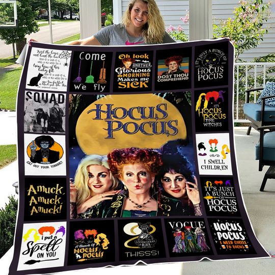 Discover Hocus Pocu Fleece Blanket, Sanderson Sisters Throw Blanket For Couch Sofa, Halloween Blanket, Halloween Gifts