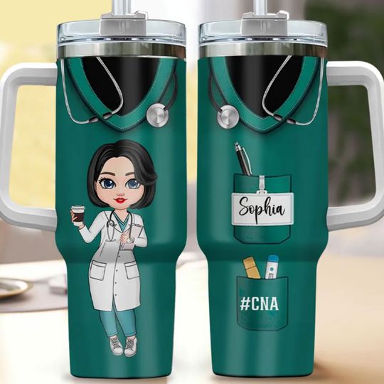 Discover Nurse Life Pretty Doll Nurse Personalized 40oz Tumbler With Straw