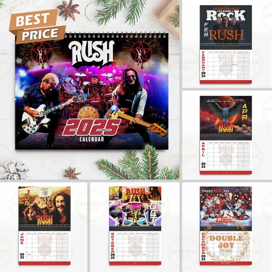 Discover Rush Rock Band 2025 Wall Calendar