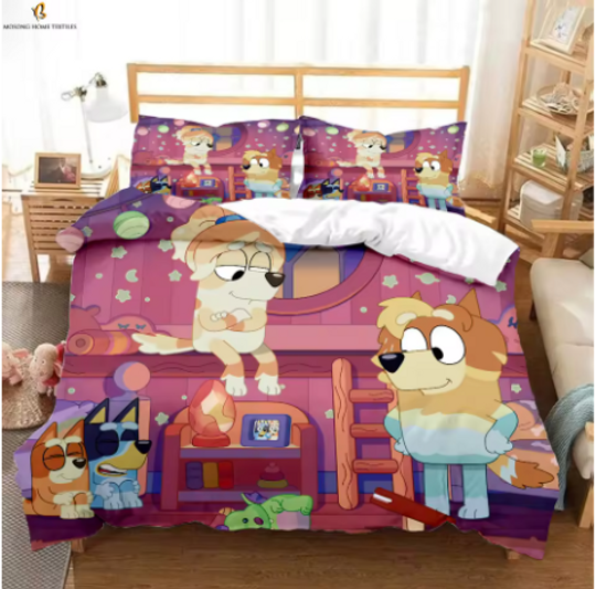 Discover Cartoon Blueys Bedding Set, Gifts for Friends, Bedroom Decor
