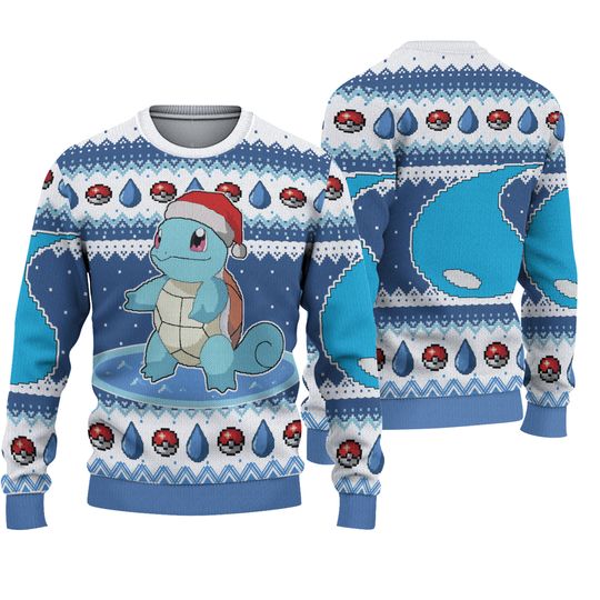 Discover Squirtle Ugly Christmas Sweater, Santa Squirtle Xmas Ugly Sweater