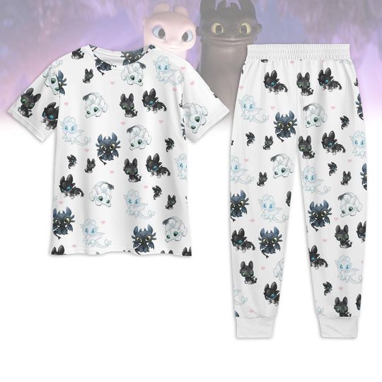 Discover Toothless Light Fury Pajamas Set, How To Train Your Dragon Tshirt