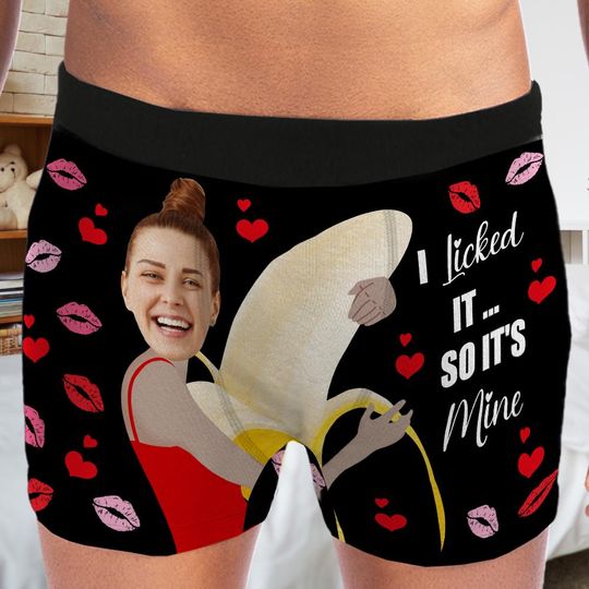 Discover Personalized Face Boxers Briefs, I Licked It So It's Mine