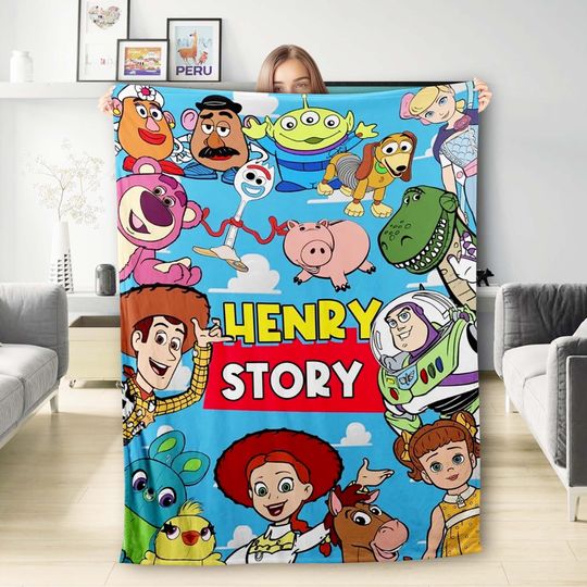 Discover Personalized Cute Toy Characters Plush Fleece Blanket