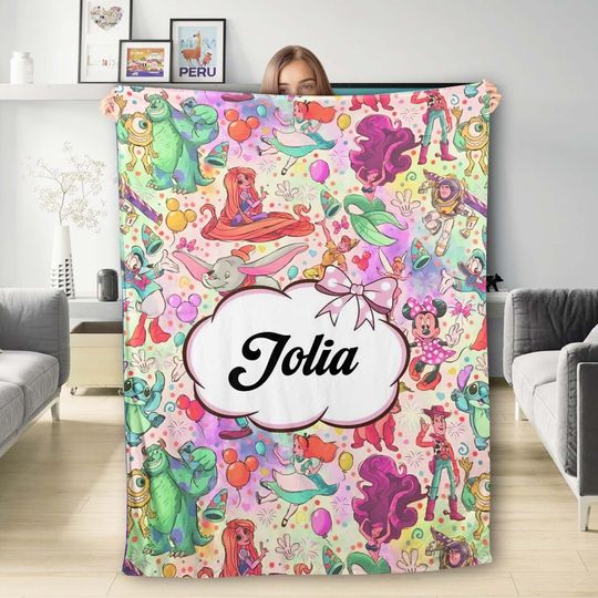 Discover Personalized Animated Movies Characters Plush Fleece Blanket