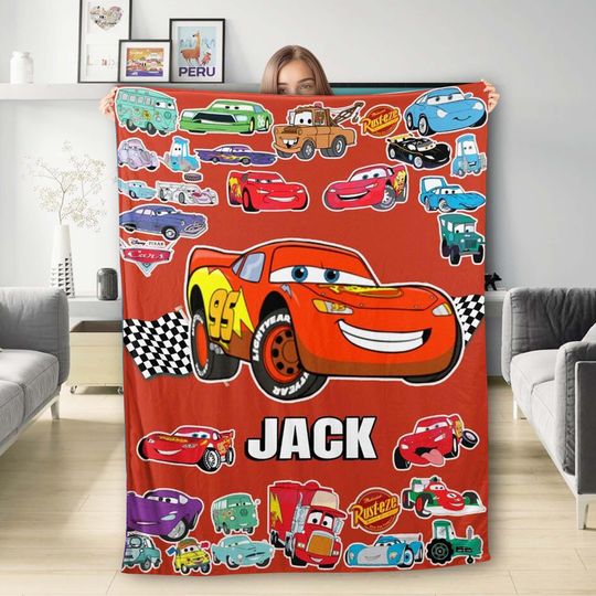 Discover Personalized Car Animated Characters Plush Fleece Blanket