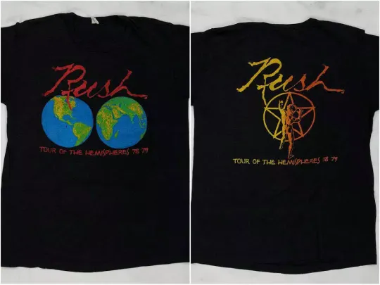 Discover Vintage 70s RUSH Tour of the Hemispheres Concert T-Shirt