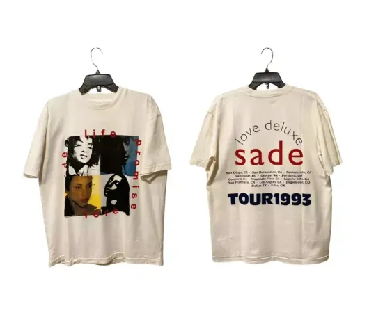 Discover Sade Love Tour 1993 T Shirt 90s Sade Album Concert S-5XL