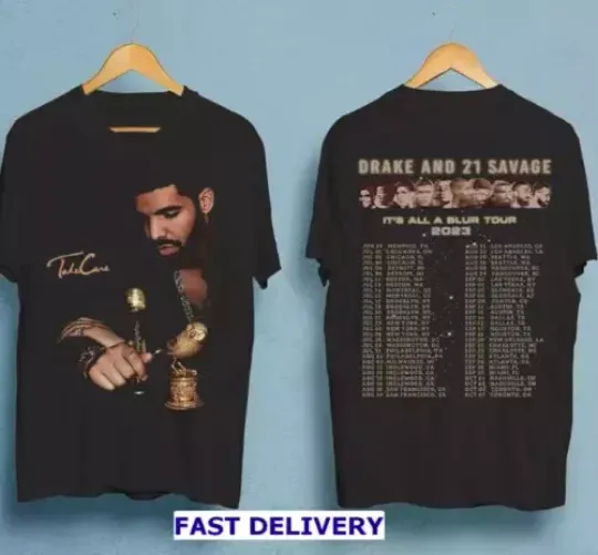 Discover Tour 2023 Drake All Blur It's Merch Iaab T-Shirt Savage 21 Its Album Concert