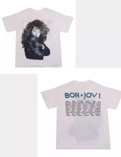 Discover Vintage Bon Jovi New Jersey Tour Concert 2 Sides T Shirt 1988