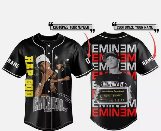 Discover Eminem Slim Shady Rap God True Legends Personalized Baseball Jersey Shirt