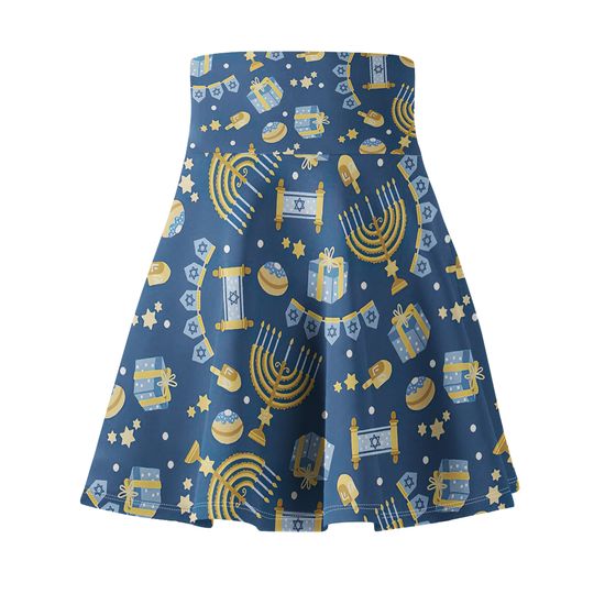 Discover Hannukah on Blue Women's Skater Skirt