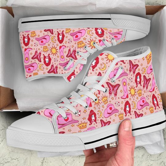 Discover Chappell Roan High Top Sneakers, Pinkpony Midwestprincess Sneakers