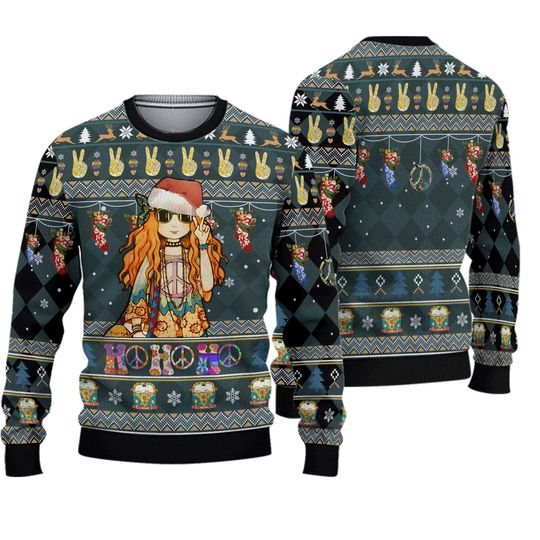 Discover Hippie Ugly Christmas Sweater