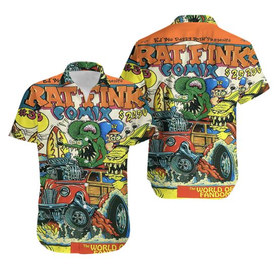 Discover Funny Rat Fink Hawaiian Shirt Car Cartoon All Sizes