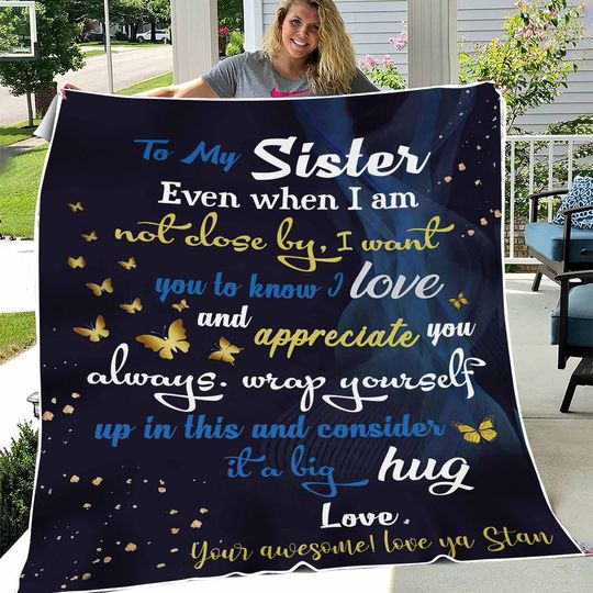 Discover To My Sister I Love You Personalized Blanket, Gift For Sister, To My Sister Blanket