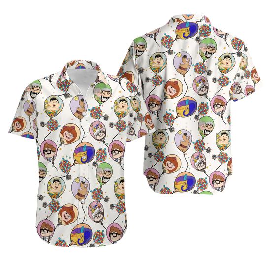 Discover Up Movie Balloons Hawaiian Shirt, Carl Ellie Summer Hawaii Shirt