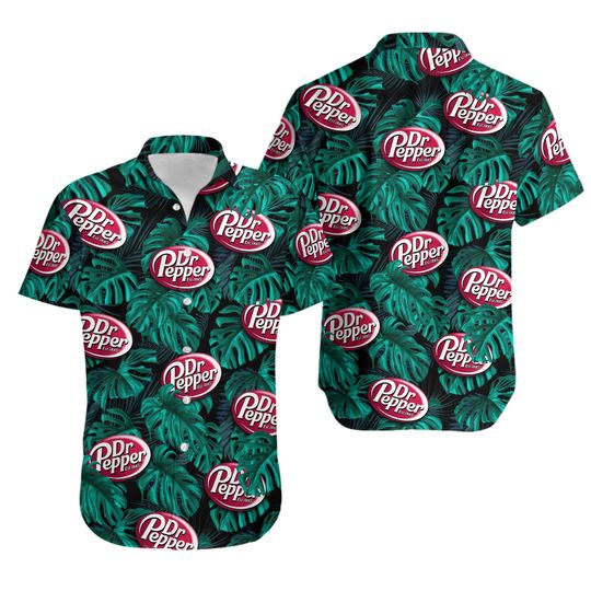 Discover Dr Pepper Hawaiian Button Up Shirt