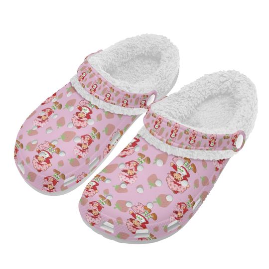 Discover Strawberry * 80's vintage cartoon * Women's Classic Clogs with Fleece
