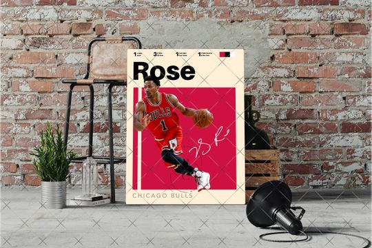 Discover Derrick Rose Poster, Basketball Print, Sports, Wall Dcor
