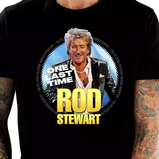 Discover Rod Stewart 2025 tour shirt BLACK SHIRT