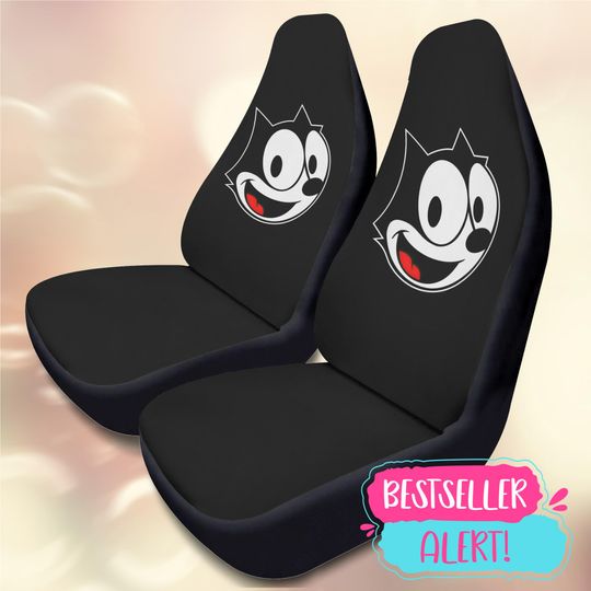 Discover Set of 2 Felix the Cat Seat Covers, Classic Cartoon Car Decor