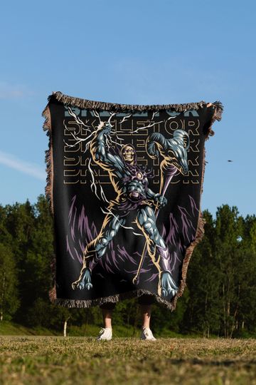 Discover Skeletor Hand Woven Cozy Blanket |  Tapestry Throw | Suitable As Snuggle Blanket