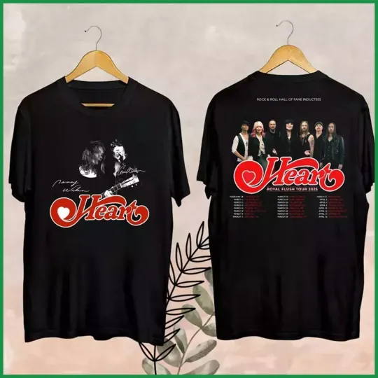 Discover Rock Band Heart 2025 Tour Shirt, Heart Tour 2025 T-Shirt Full Size