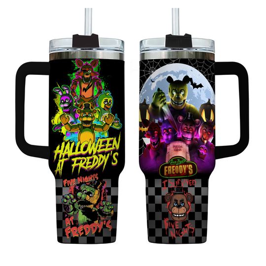 Discover Halloween Five Nights At Freddy's 40oz Tumbler, Five Nights Horror Games Tumbler Cup,Stainless Steel Tumbler