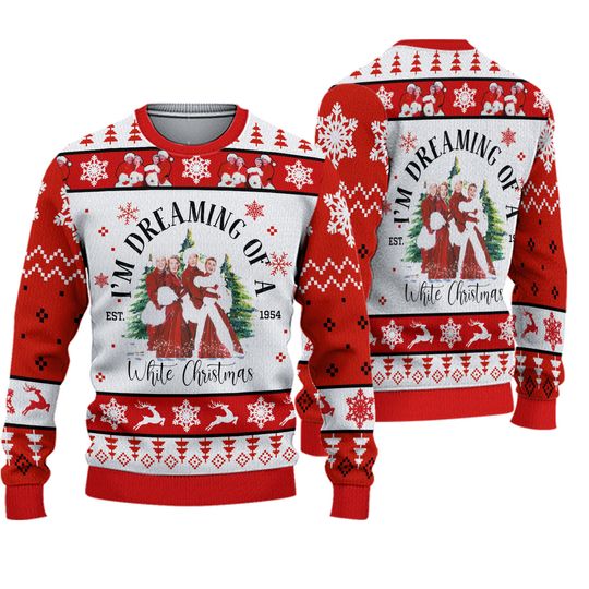 Discover White Christmas Ugly Sweater, Im Dreaming Of A White Christmas Shirt, Wallace And Davis Xmas Sweater