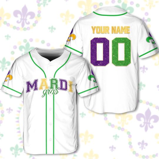 Discover Personalized Mardi Gras Baseball Jersey
