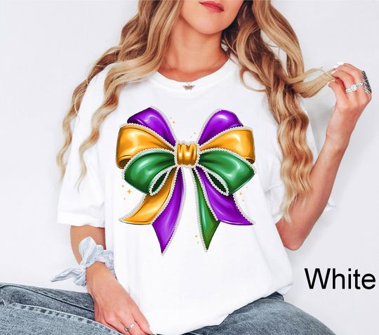 Discover Mardi Gras Coquette Bow Shirt, Mardi Gras Shirt