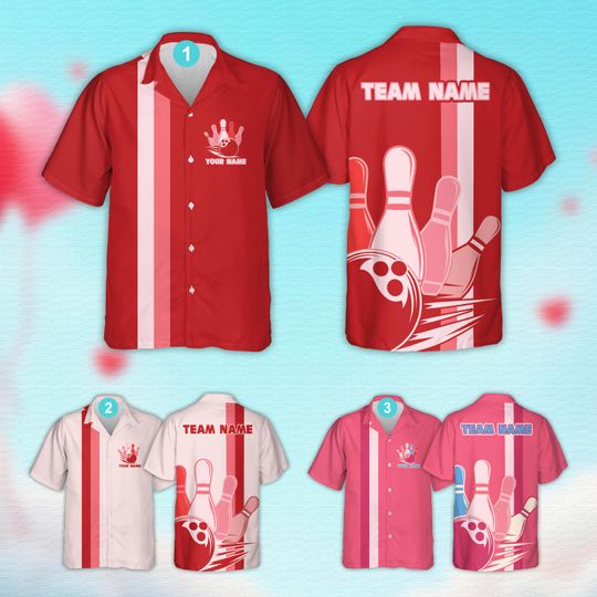 Discover Personalized Name Valentine's Day Bowling Hawaiian Shirt