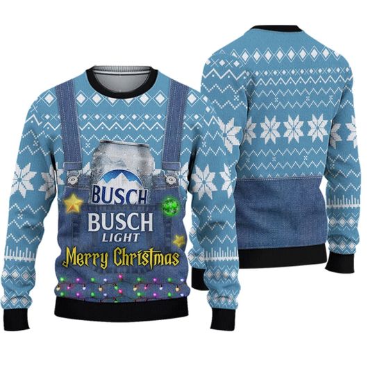 Discover Busch Beer Merry Christmas 3D Ugly Sweater