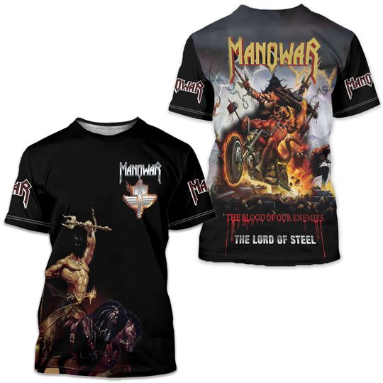 Discover Manowar The Lord Of Steel 3D T-Shirt Unisex All Sizes
